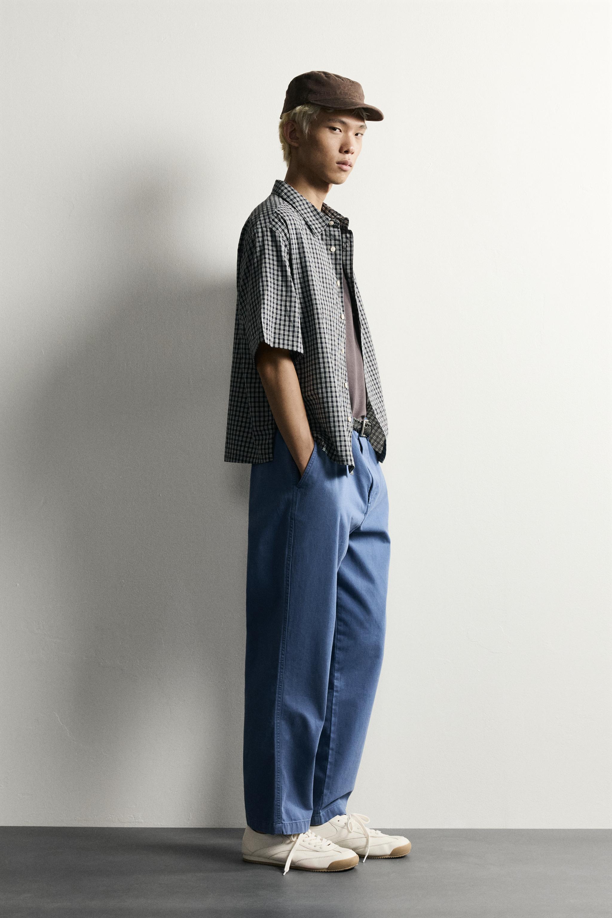 CHEMISE COUPE DÉCONTRACTÉE EN JACQUARD À CARREAUX